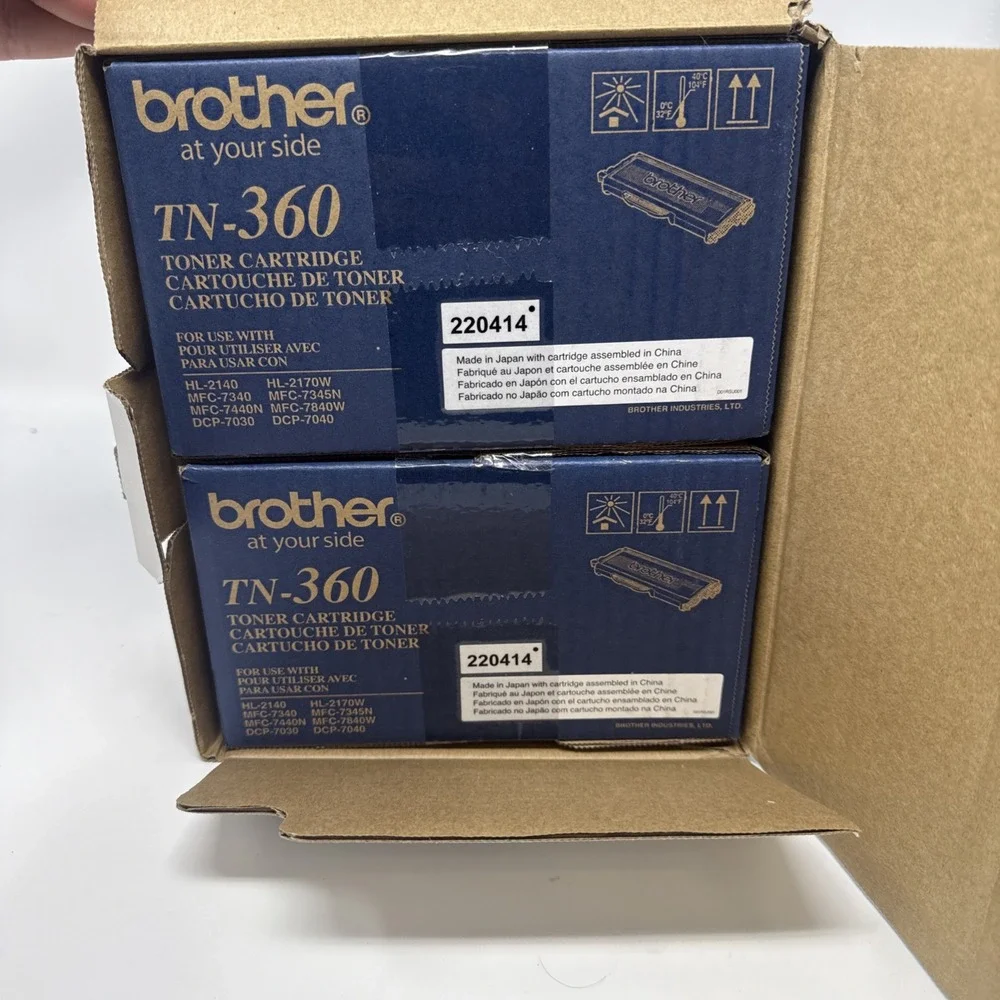 Brother TN-360 Black Toner Dual-Pack 2PK High-Yield DCP-7030 HL-2170W TN360